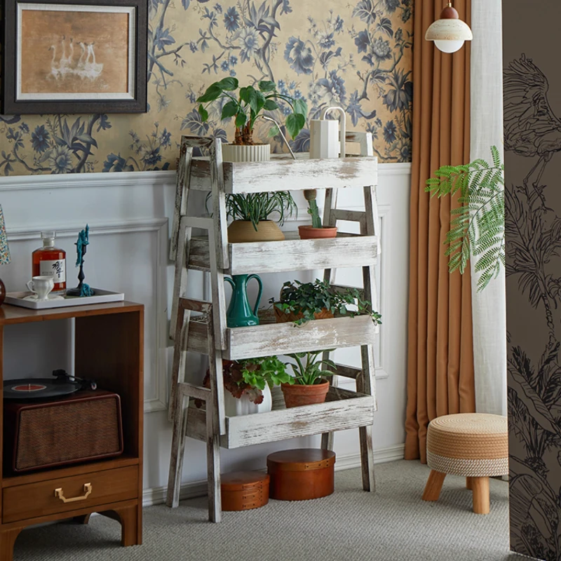 

Solid Wood Plant Stand Multi-Tier Flower Shelf Minimalist Indoor Plant Holder Balcony Organizer for Pot Living Room Display Rack