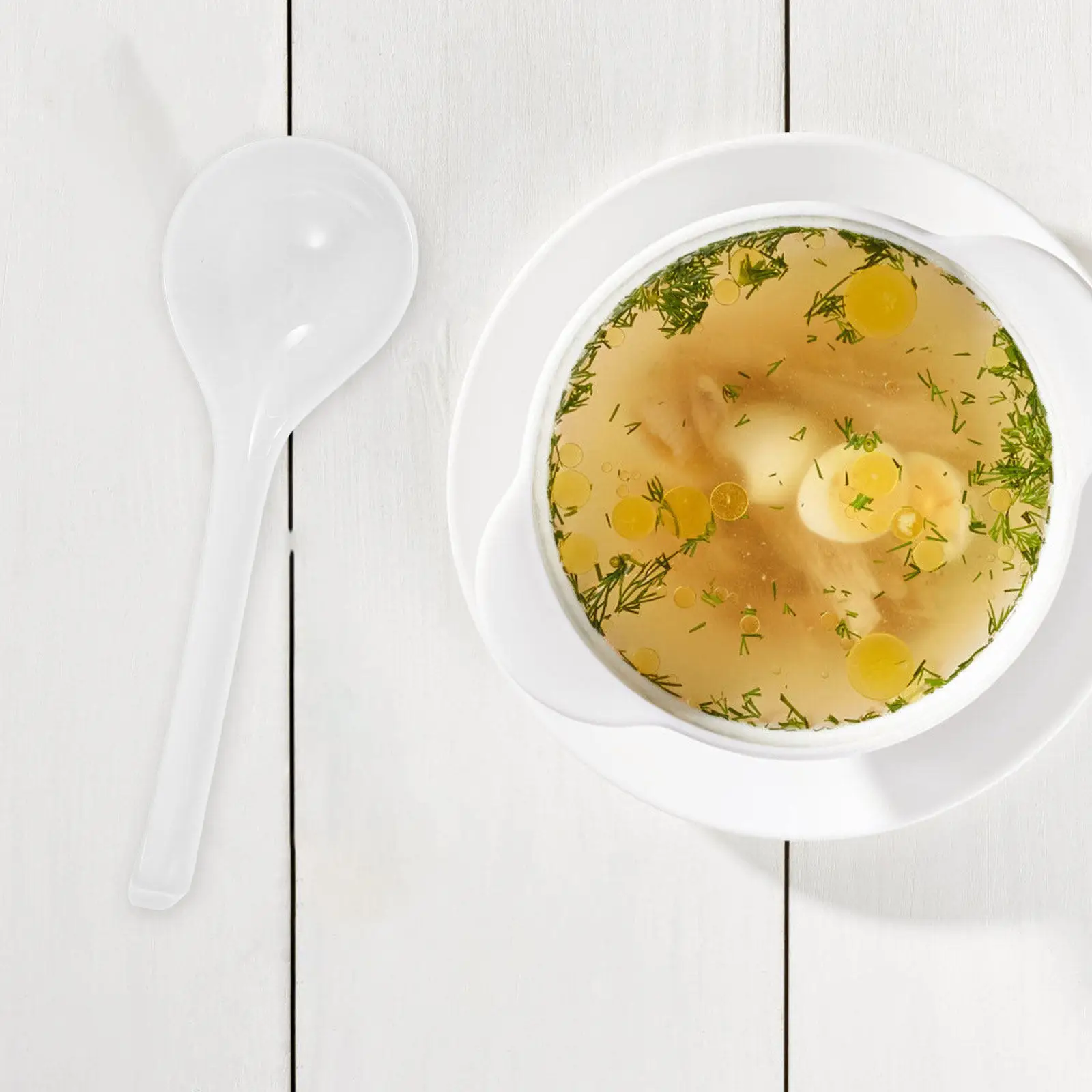 Cuchara de Sopa Asiática China de Porcelana Fina con Mango de Acero, Cómoda y Grande, Apta para Microondas y Lavavajillas, para Pho, Ramen, Wonton