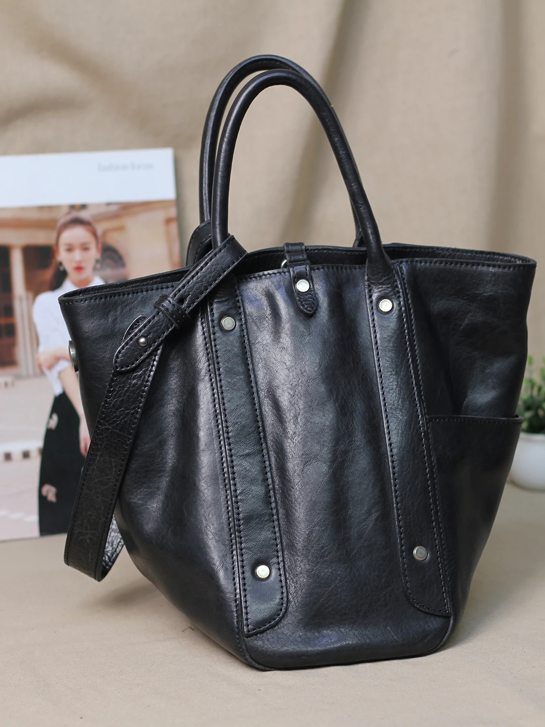 

PNDME fashion designer handmade soft genuine leather women's handbag weekend party luxury real cow leather ladies shoulder bag