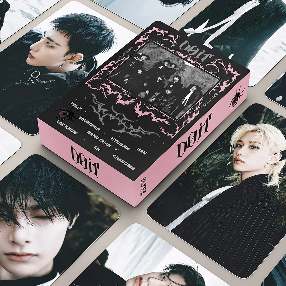 

Stray Kids DOIT, новинка, 55 шт., SKZOO, корейский комбинированный альбом с волнами, фотокарта с аватаром, карта ЛОМО, подарок Mingxin