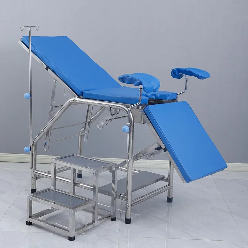 Medical gynecological examination bed Stainless steel obstetrics and gynecology flushing Thickened gynecological examination