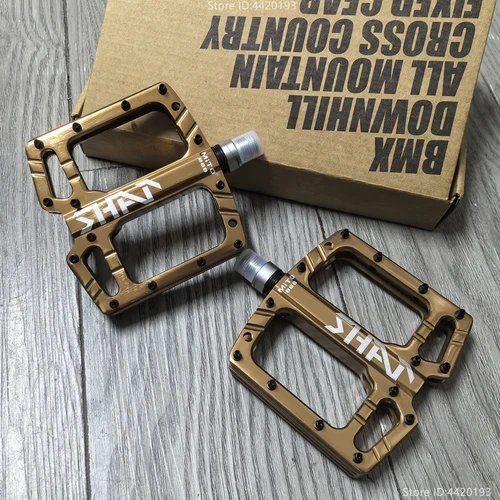 Imagen 2 del producto Nuevos pedales de bicicleta de montaña CNC aleación de aluminio pulido hueco plano 3 rodamientos pedales de bicicleta antideslizantes