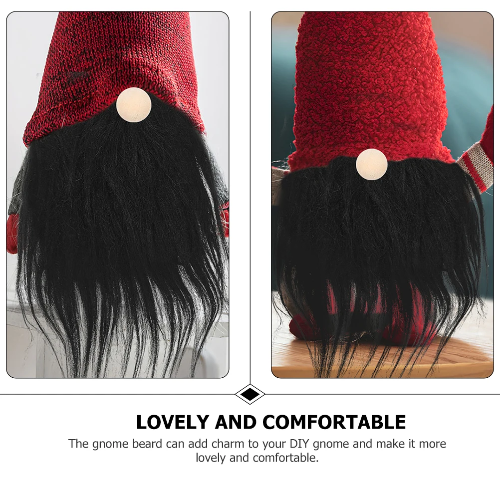 

24 set Gnome Beards Hair Accessories 24 Sets Black 18x9cm Faux Wood Beads Crafts Christmas Decoration DIY Supplies
