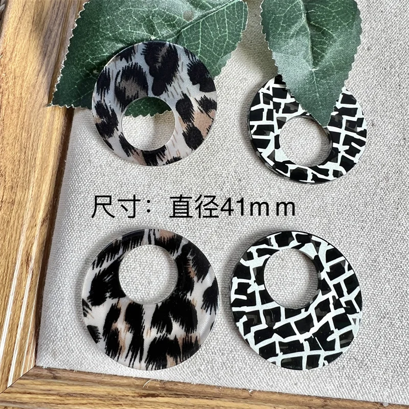 Free shipping 50pcs/lot color pattern print geometry rounds square shape acrylic beads diy jewelry garment hair accessory