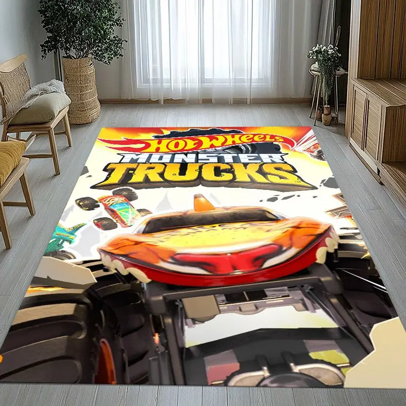 H-Hot Wheels Track Cityscape Racing Cartoon Soft Non-Slip Large Area Rug for Living Room,Bedroom Carpet Mat for Sofa,Home Decor