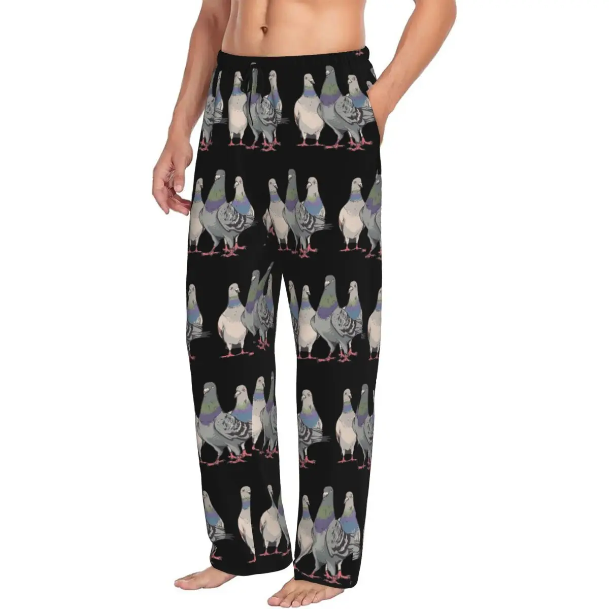 Custom Pigeons, Pigeon Breeding, Pigeon Fanciers Men Pajama Pants Lounge Sleep Sleepwear Bottoms with Pockets