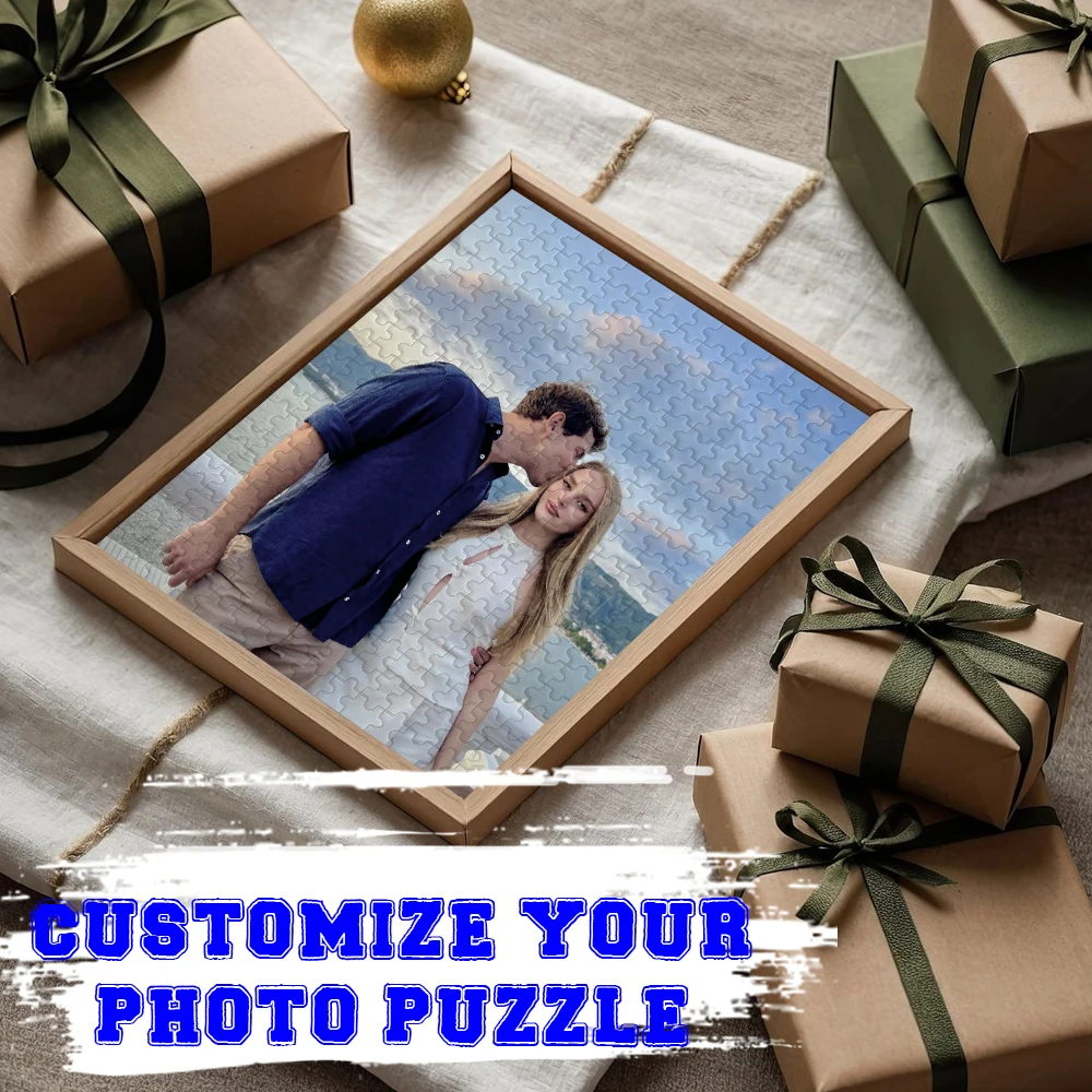 Custom Photo Puzzle,with Frame or Only puzzles,Personalized Picture Jigsaw for Family,DIY Gift Idea,Custom Memorial Puzzle