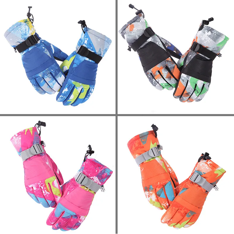 Guantes de esquí con pantalla táctil para hombre y mujer, manoplas cálidas a prueba de invierno, gruesas de forro polar, antideslizantes, impermeables, para montar en motocicleta, S3