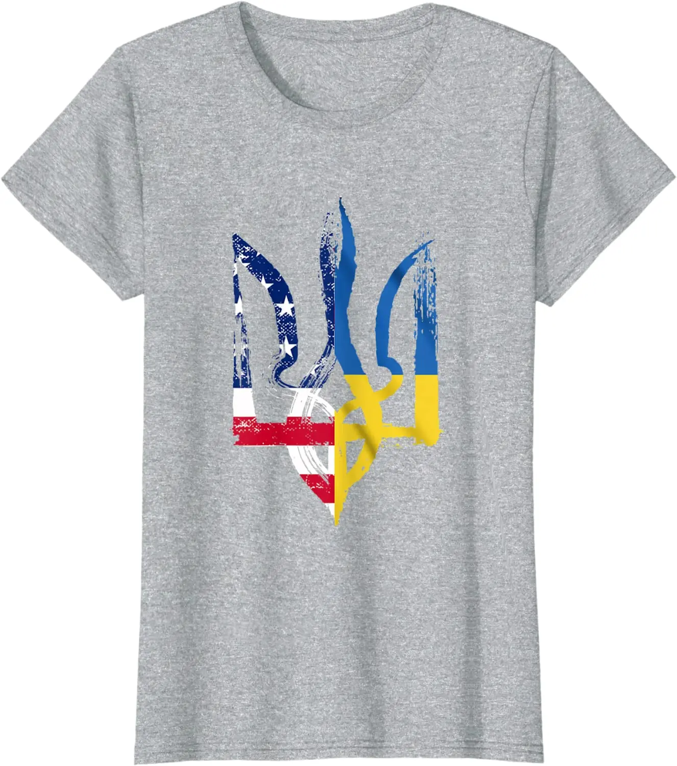 Vintage Ukraine American Flag Ukrainian Trident Men T-Shirt Short Sleeve Casual 100% Cotton O-Neck Summer Shirt