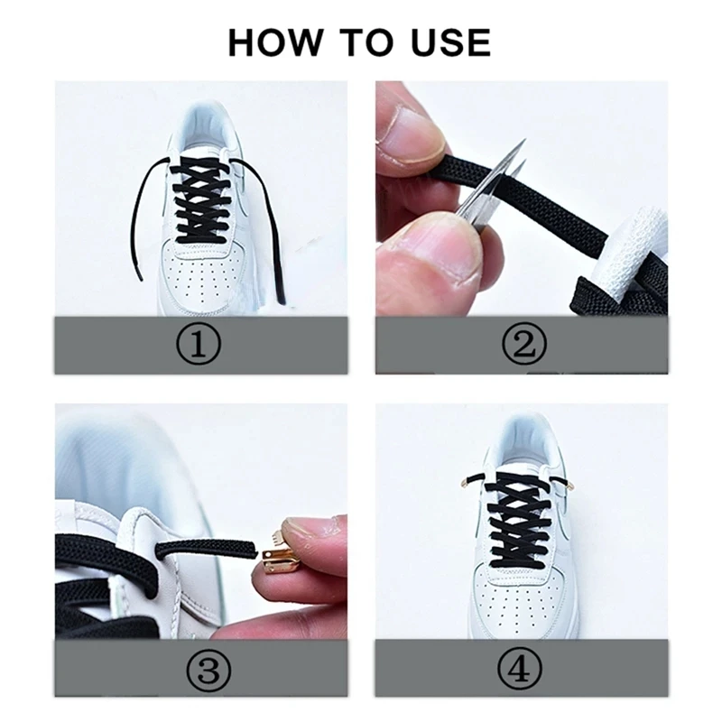 No Tie Flat Hiking Running Shoe Lace Elastic Shoelaces Outdoor Leisure Sneakers Quick Safety Flat Shoelace Kids Adult Lazy Laces image 4