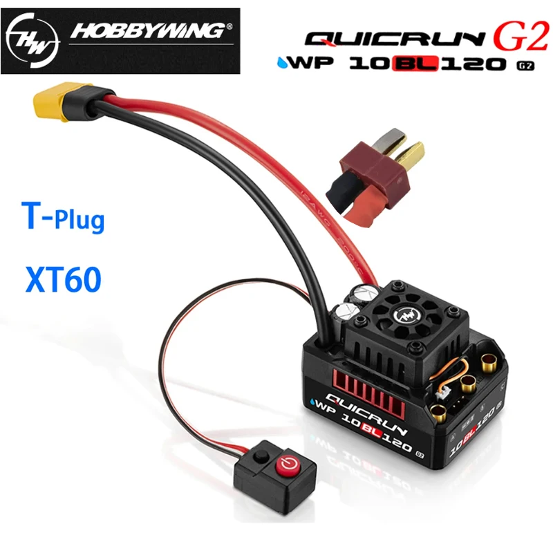 

Hobbywing QUICRUN 10BL120 G2 2-4S 120A Sensorless Brushless ESC Speed Controller For 1/10 RC 12 Monster Truck Desert Vehicle Car