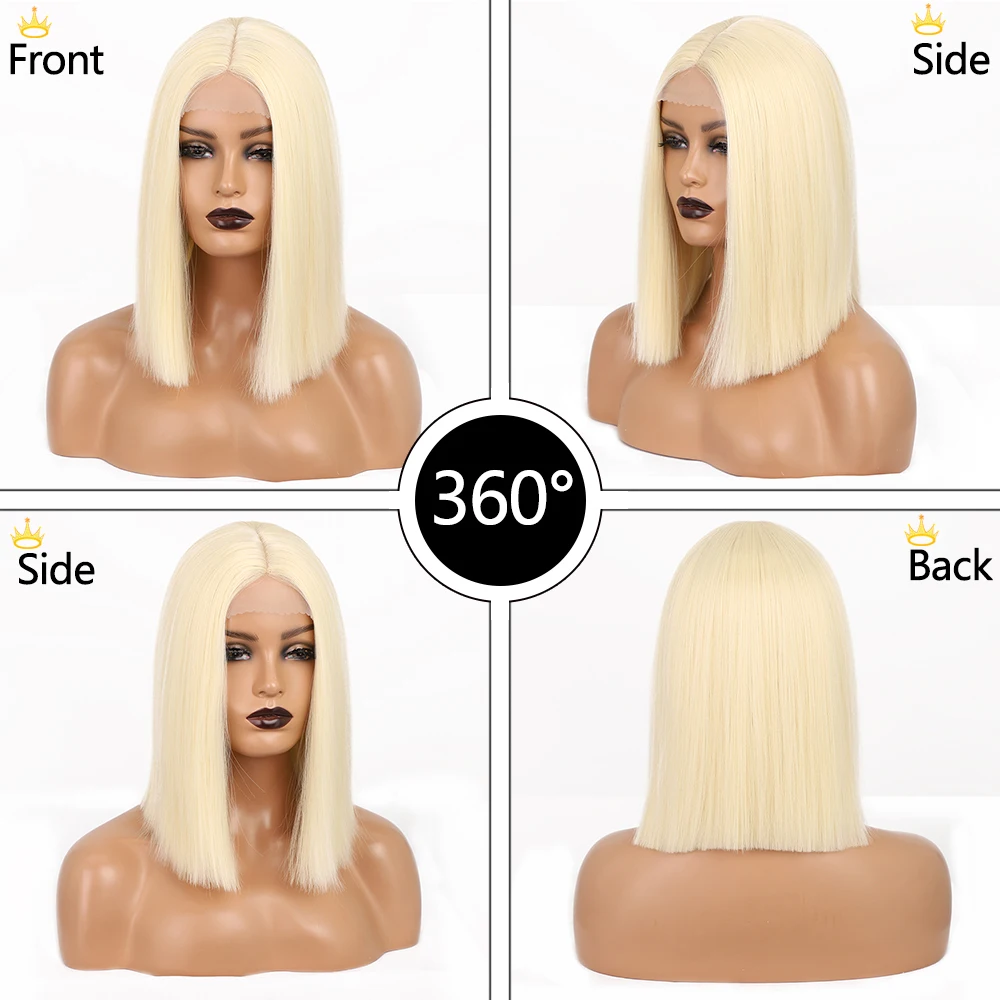 I\'s a wig Synthetic Wigs Short Blonde Wig Straight Bob Wigs for Women Middle Part Highlight Blonde Pink Orange Cosplay Hairs