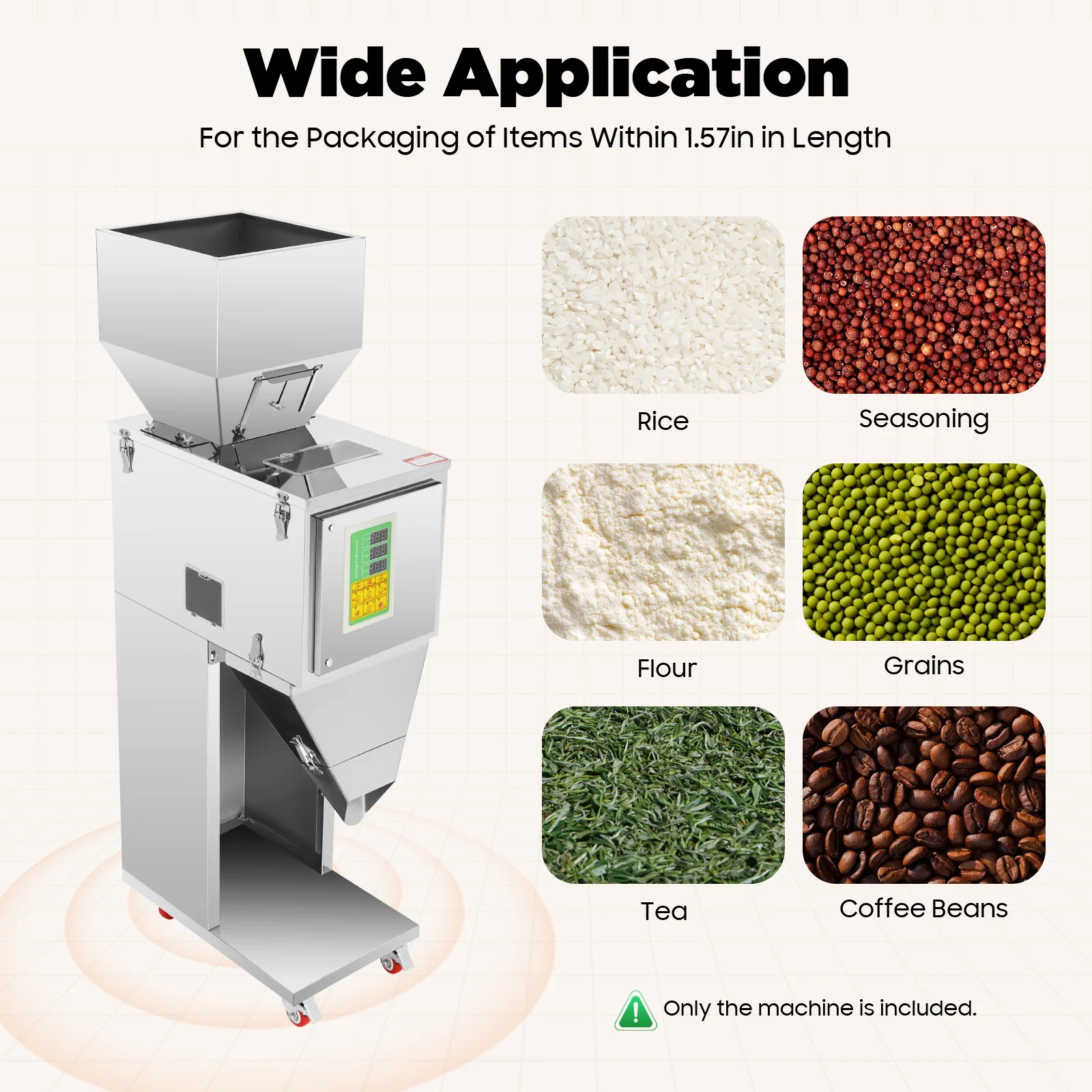 

Filling Machine, 10-999G 110V Automatic Bottle Filler Particle Dispenser Subpackage Packing with Foot Pedal for Tea Seed Grain
