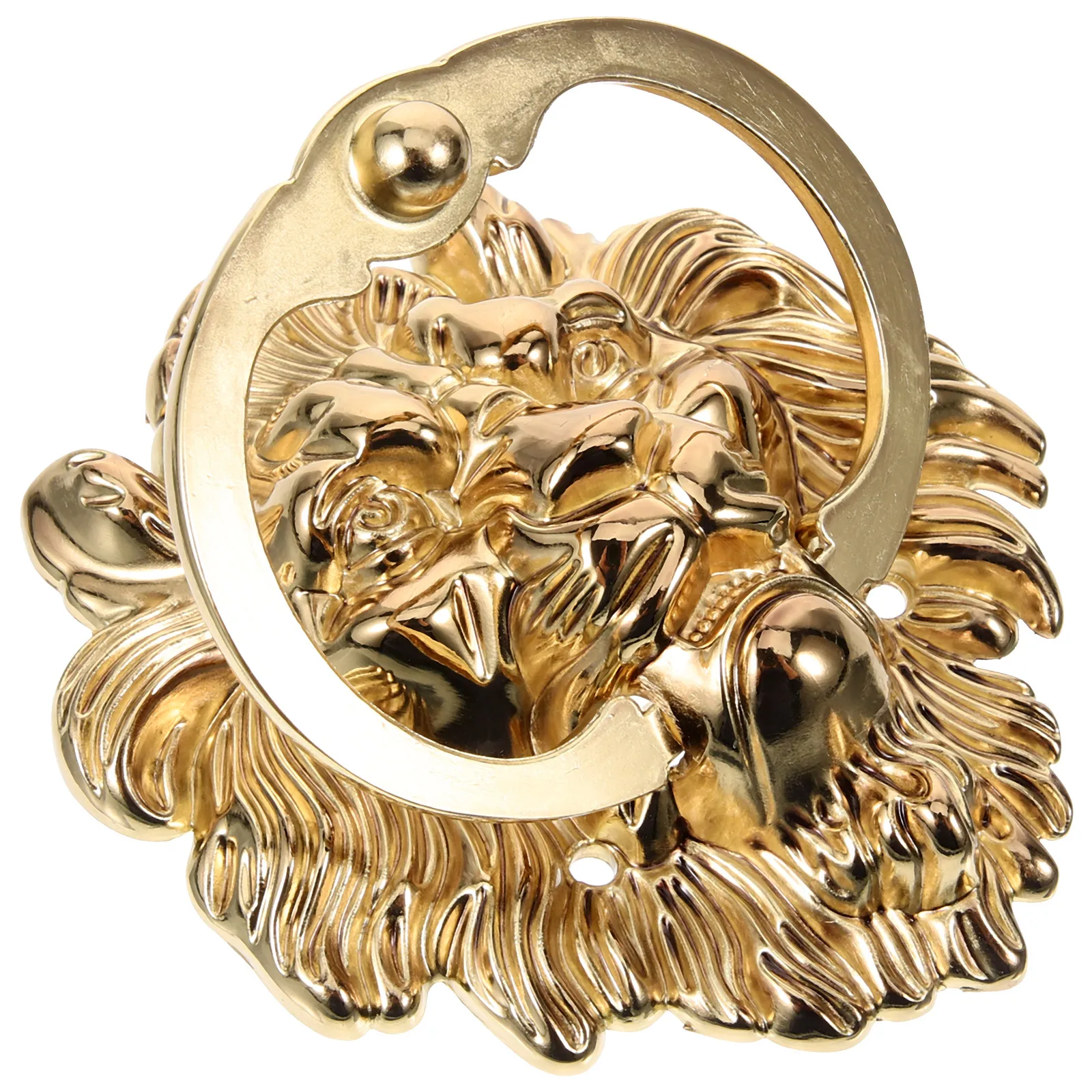 

Lion Head Door Handle Pull Knocker Zinc Alloy Gold Spray Durable For Doors Cabinets Windows Drawers Vintage Decor Hardware