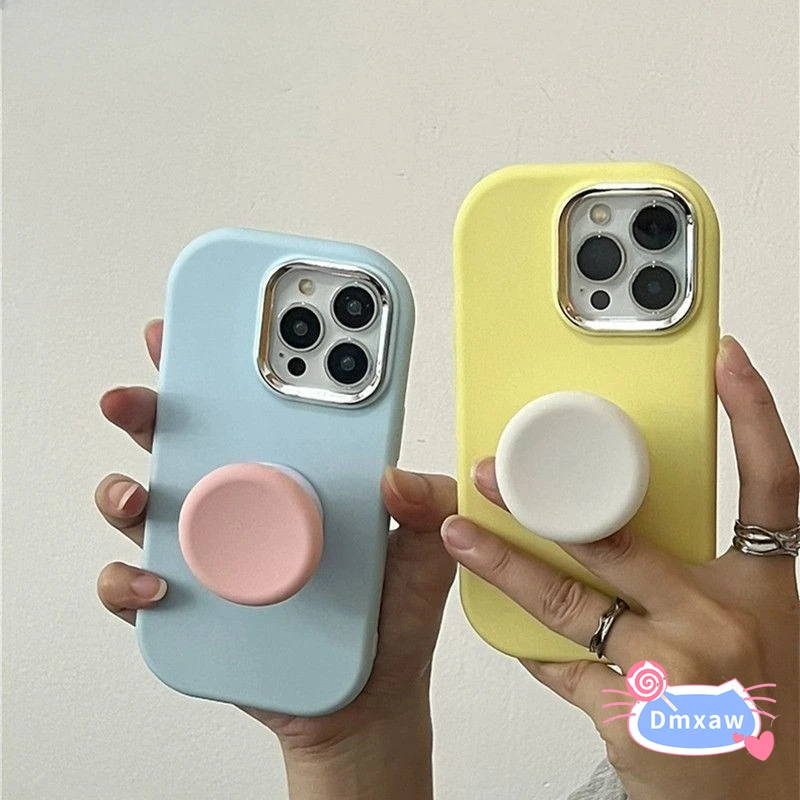 Macaron Phone Case For Redmi Note 13 Pro Plus 12 Pro 5G Turbo 11S 11T 10 5G 10T Stand Holder Case Fashion INS Style Simple Cover