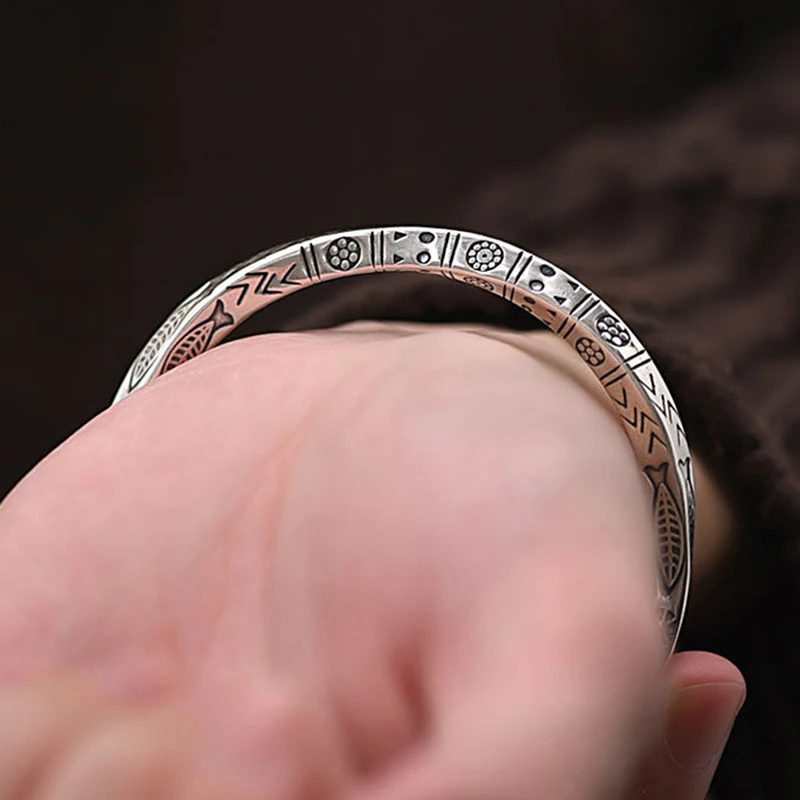 New Vintage Bangle For Men Women Mobius Twisted Cuff Bracelet Unisex Casual Pulseira Gents Jewelry Mobius Ring Totem Bracelet