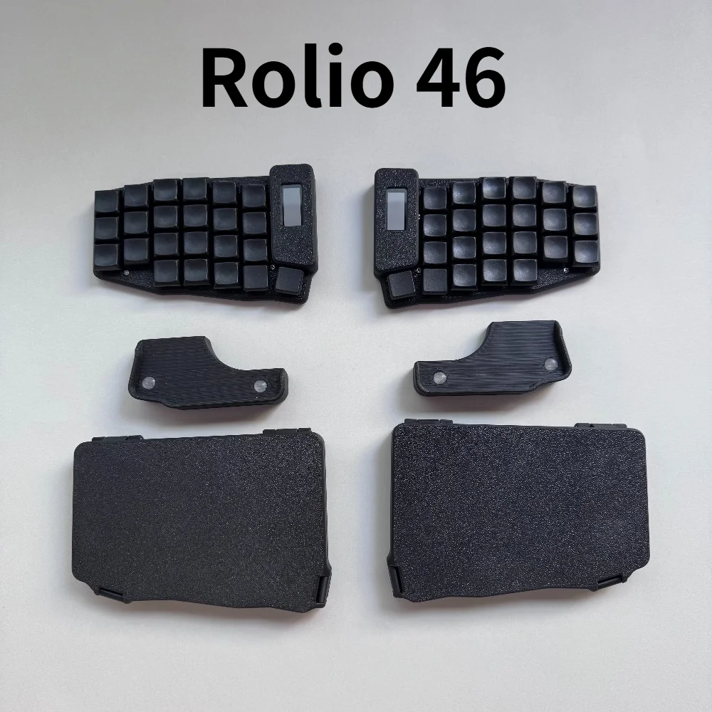 

Беспроводная разделенная клавиатура Rolio46 с экраном Nice_view, корпус PLA, двухрежимная Bluetooth-клавиатура, низкопрофильная, эргономичная, ZMK studio