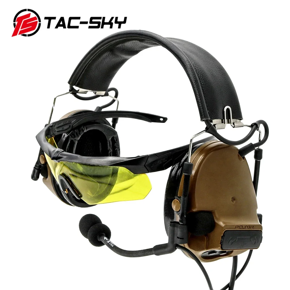 TAC-SKY Compatible with COMTA I II III IV XPI Tactical Headset Straight Glasses Arm Silicone Ear Cushion Earmuffs