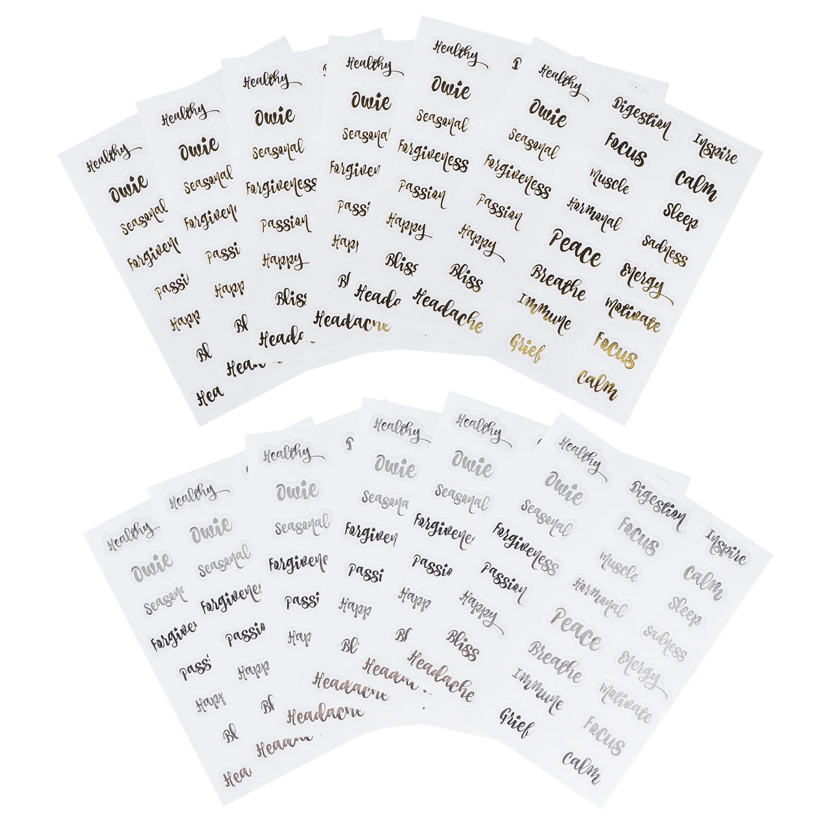 10 Sheets Adhesive Labels Bottle Essential Oil for Roller Bottles Stickers Tag