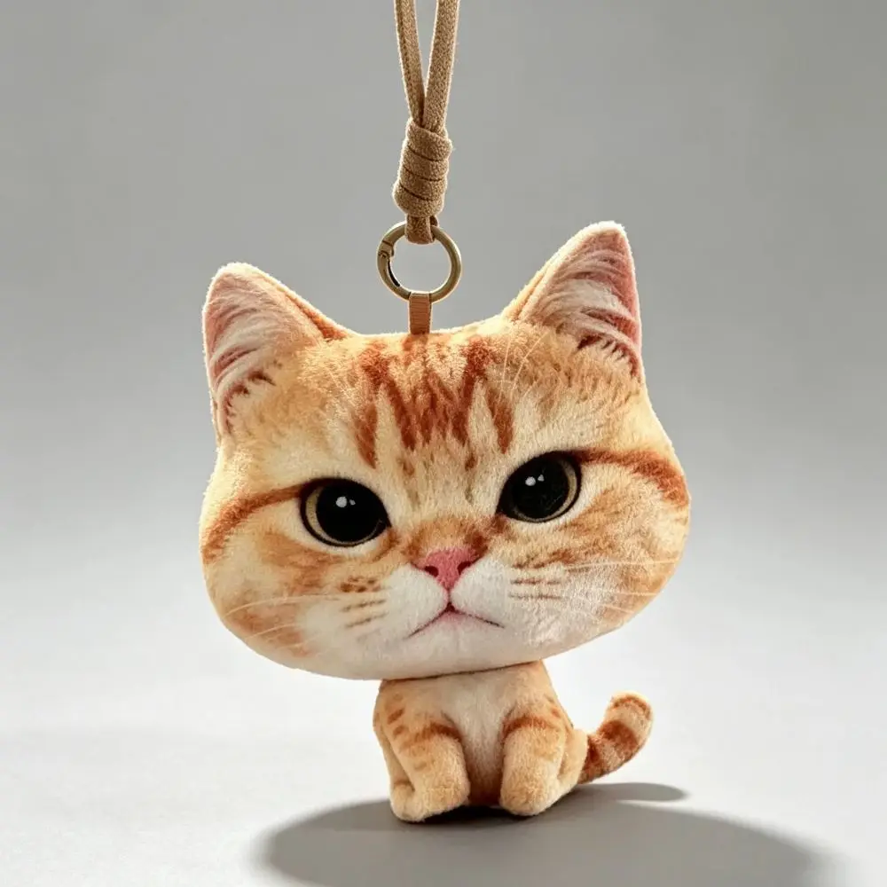 Creative Big Headed Cat Pendant 3D Printing Cute Cartoon Cats Animal Pillow Realistic Simulation Cat Sofa Cushion Kids Toy