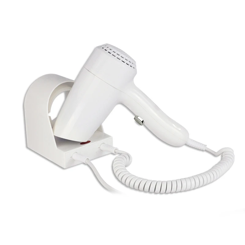 1200W Wall Mount Hair Dryer with LED Indicator, Hair Dryer Blow Dryer Hot Cold Fast Drying for Home Hotel Bathroom, White