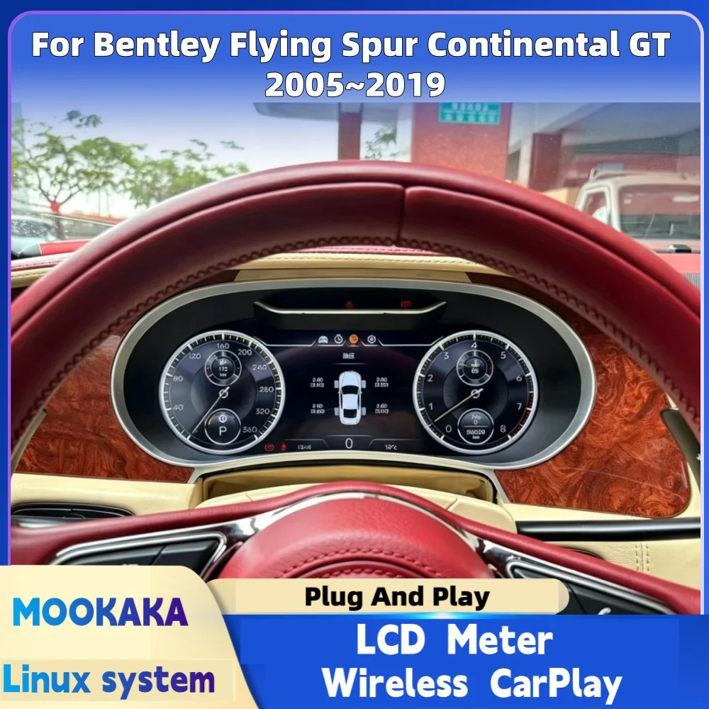 Digital Dashboard For Bentley Flying Spur Continental GT 2005~2019 Car Cluster Meter Virtual Cockpit Digital Instrument Panel