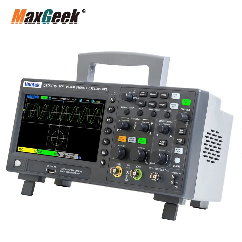 Maxgeek Hantek DSO2D15 Digital Storage Oscilloscope 2 Channel 150MHz 1GSa/S With 1CH AWG Signal Generator