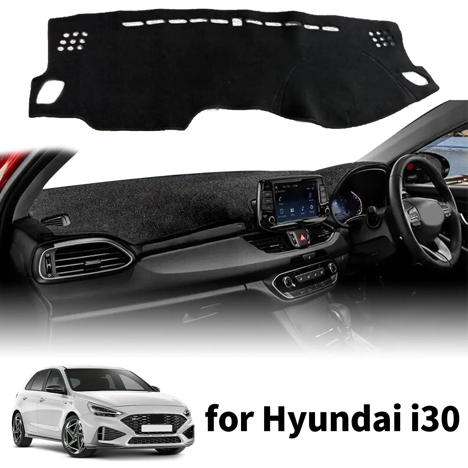 

For Hyundai i30 2017 - 2023 N-line DashMat Sunshade Car Dashmat Dashboard Cover Pad Protective Carpet Accessories