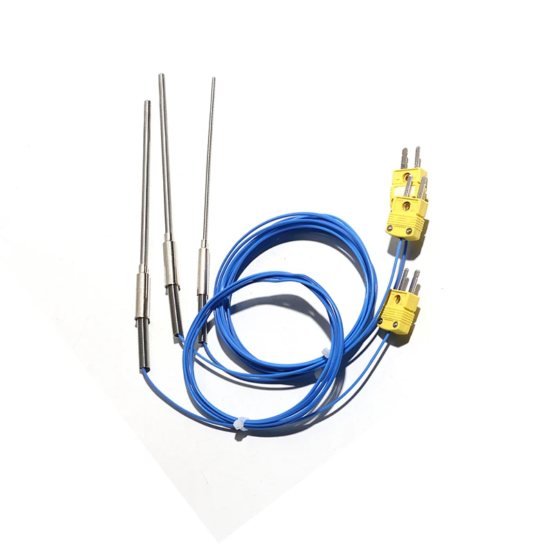1PC Type K Armored Temperature Sensor Thermocouple With Plug Flexible Temperature Probe 1mm-8mm X 50mm-300mm PTFE 1M