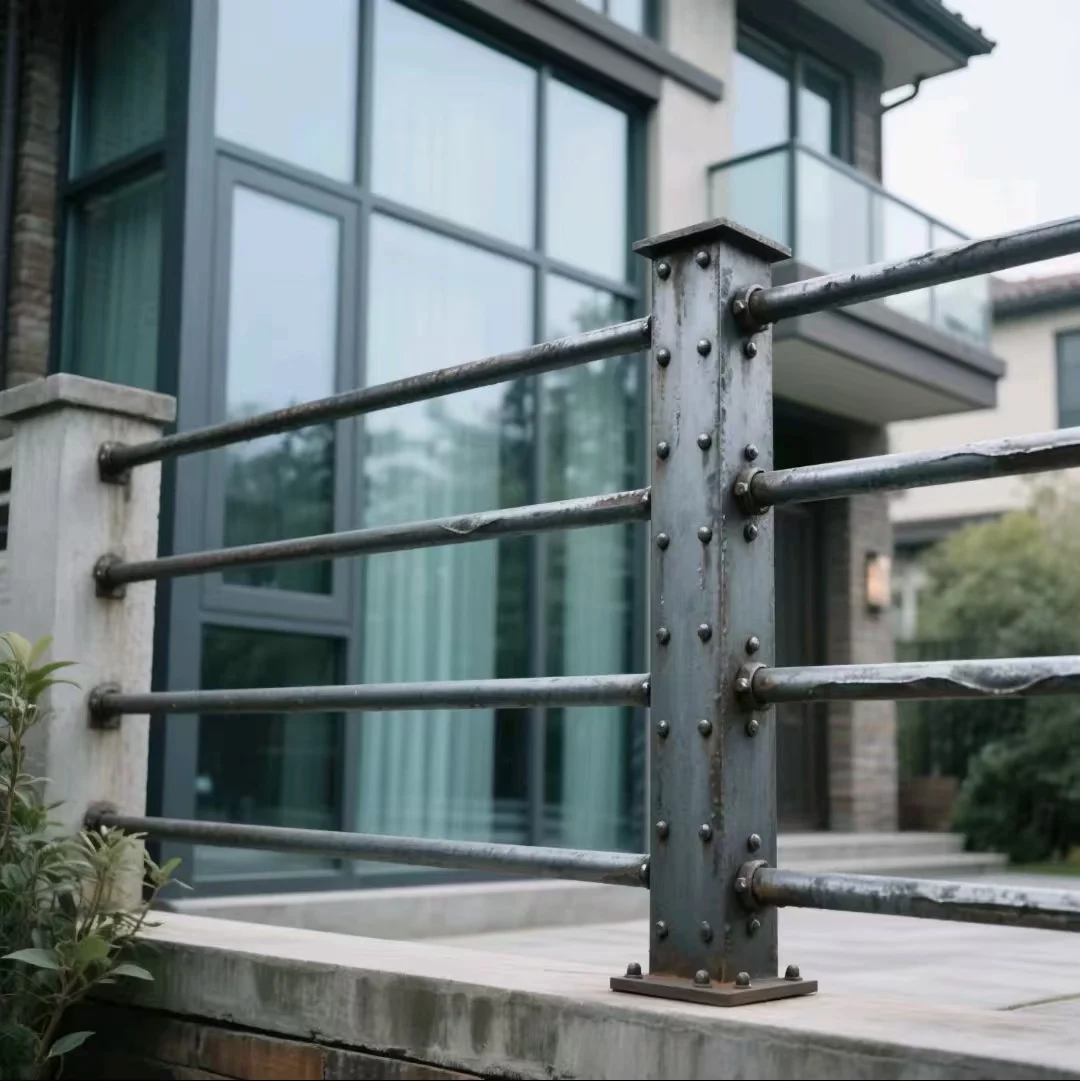 cj-Crewell Modern Aluminum & Wrought Iron Office Building Staircase Balcony Porch Railing Handrail with 5+ Year Warranty@