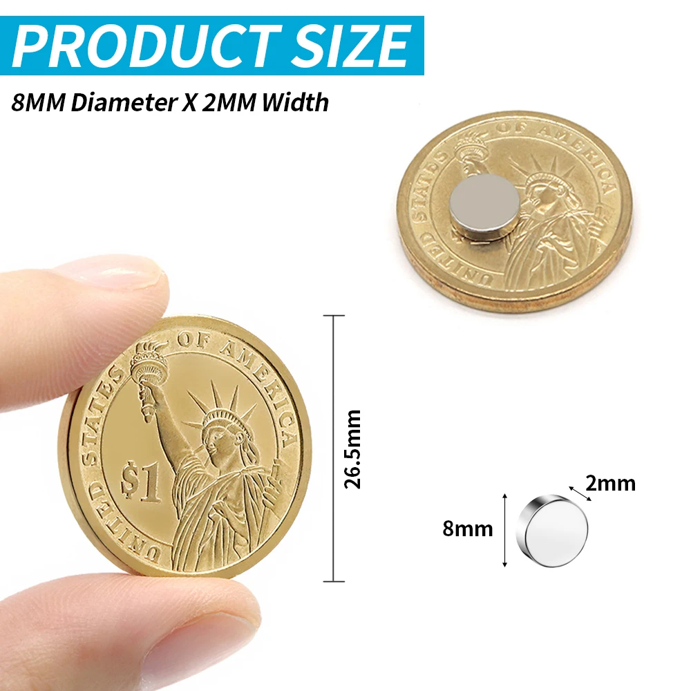 5~1000Pcs Strong Round Magnet 5x2mm for Fridge DIY Projects Science & Office Use Refrigerator Magnets 5*2
