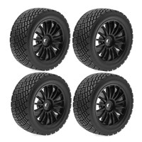 1:10 Scale Flat Rally Tyre Wheel Rims & Tires Set 12mm Hex for Tamiya WLtoys HPI HSP ARRMA Buggy 1/10 RC Car Toys Upgrade Parts