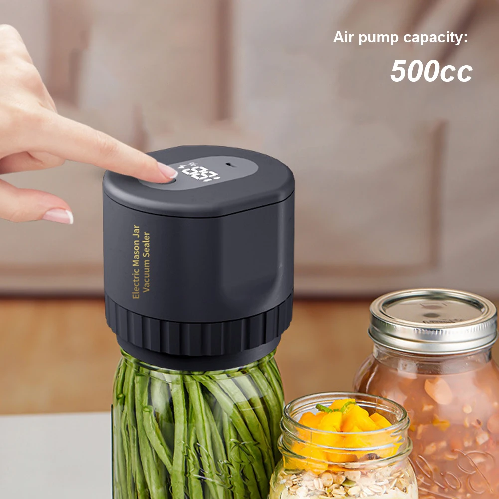 Mason Jar Vacuum Sealer Can Vacuum Seal Pump Kit Cordless Canning Vacuum Sealer Electric Automatic for Home Kitchen