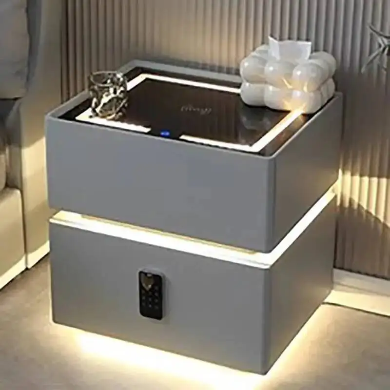 Drawers Lock Intelligence Nightstands Modern Luxury Simple Bedside Table Nordic Storage Table De Chevet Furniture Living Room