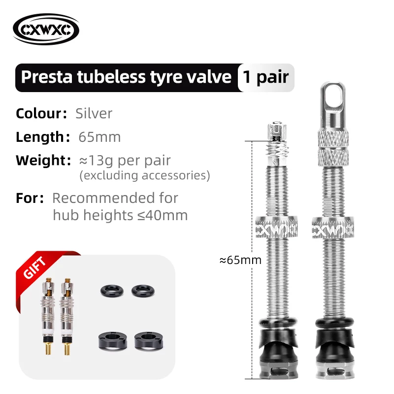 CXWXC 1 Paar Fiets Presta Ventiel 45/65/85mm Aluminium Ventiel Voor Tubeless Road/MTB/grindfiets Velg Ventiel Accessoires