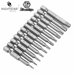 T5 T6 T7 T8 T9 T10 T15 T20 T25 T27 T30 T40 Torx Screwdriver Bit Set Hex Security Magnetic Head 1/4