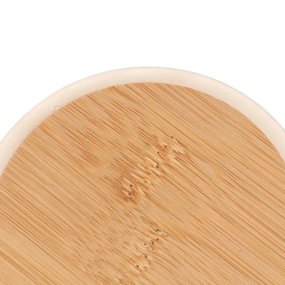 Portable Reusable Bamboo Lids Thicken Non Leakage Wooden Covers Silicone Sealing Jar Canning Caps Drinking Jar Supplies