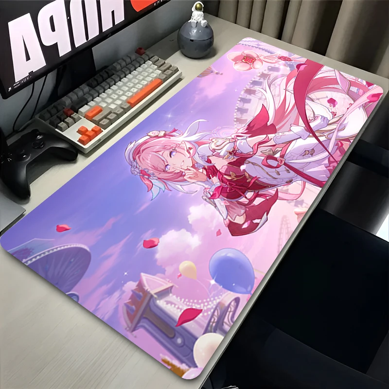 Anime Mouse Pad Gamer XXL Keyboard Table Mat Pink Hair Castle Balloon Anime Girl Multi Scene Office Gaming Home Desk Mat
