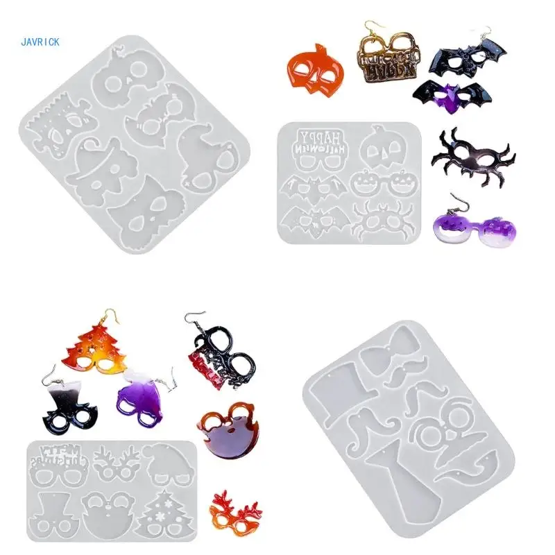 

Силиконовая форма для тыквы, Хэллоуин, Рождество, кулон, смоляная форма, пауки, дерево, серьги, кулон, форма, ювелирные изделия