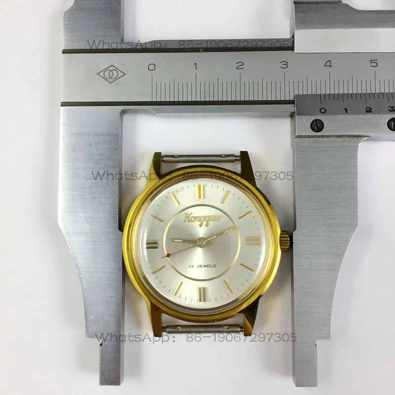 24-Hour Shipping Peacock Yellow Shell Strip Silver Surface Manual Mechanical Watch, Diameter 36mm - view 4