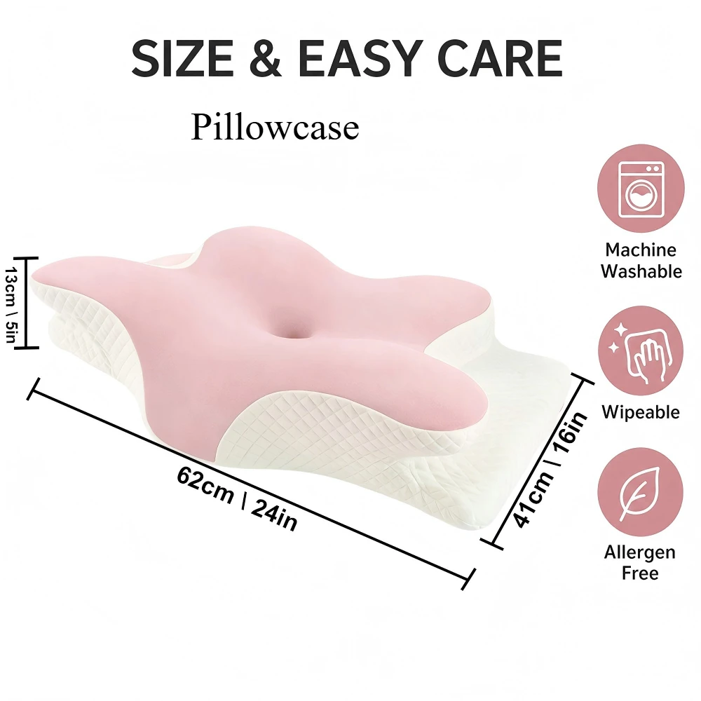 Cervical Pillow Pillowcase Pillow Protector (Standard Size Only) Cooling Fabric Portable Home Use, Pillowcase Only