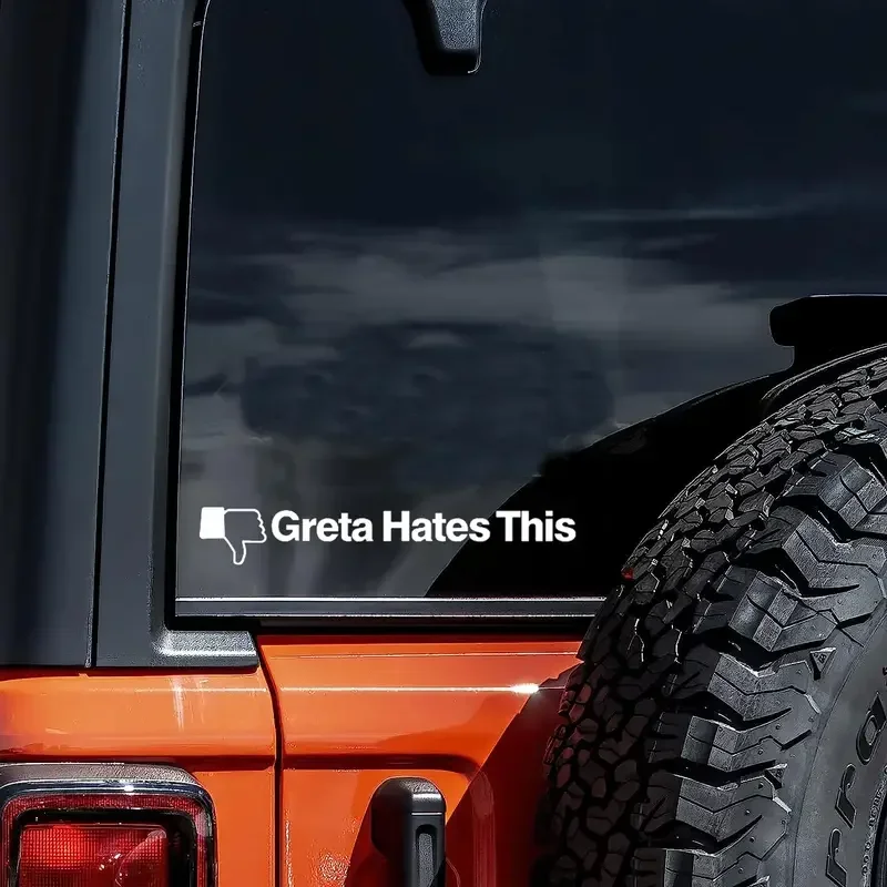 Greta haat deze grappige autosticker voor laptop fles vrachtwagen bestelwagen SUV motorfiets voertuig verf venster muur beker gereedschapskist gitaar scoot