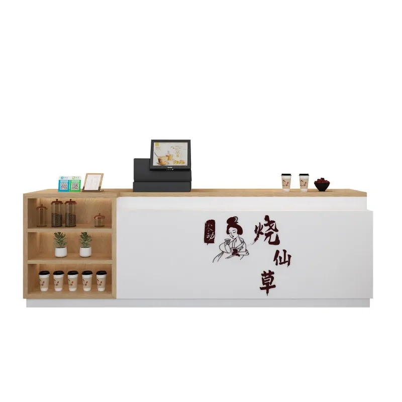 Modern Minimalist Checkout Counter for Bakery Cafe Bar Retail Store Small Service Desk Reception Table