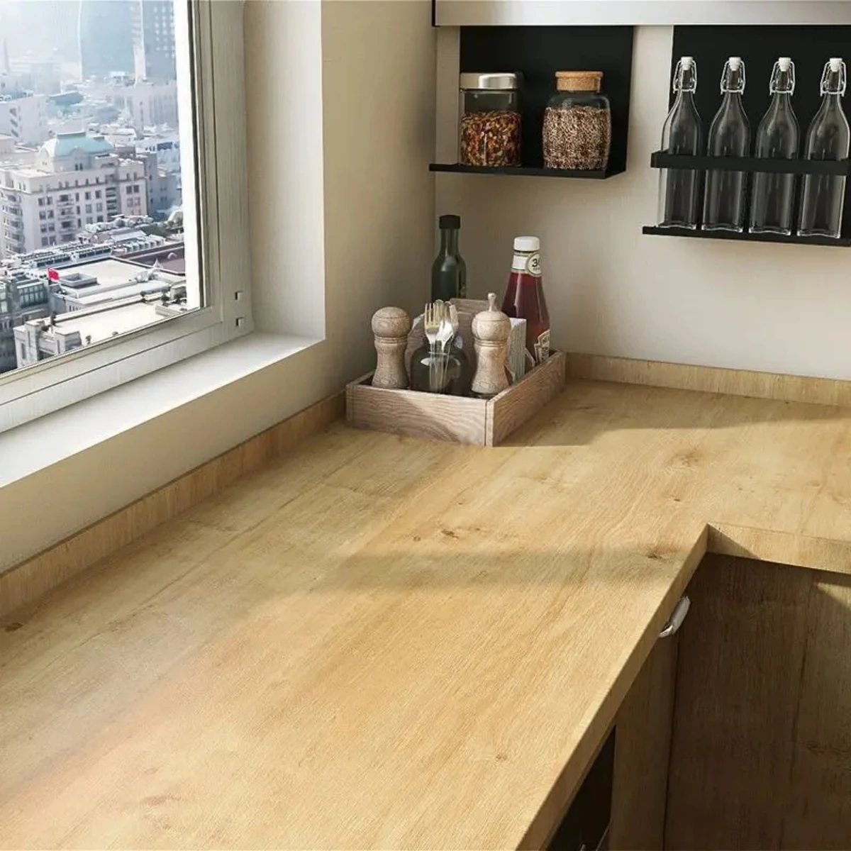 PVC-Tapeten mit Holzmaserung, selbstklebende Aufkleber, 2/3/5 m, wasserdicht, Heimdekorfolie für Tür, Kleiderschrank, Schrank, Tisch, Möbel – Detail 14