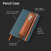 Pu Leather Pen Bag Elastic Buckle Book Notebook Fashion School Pen Case for Office Meeting Easy Carry Office Student Stationery 2