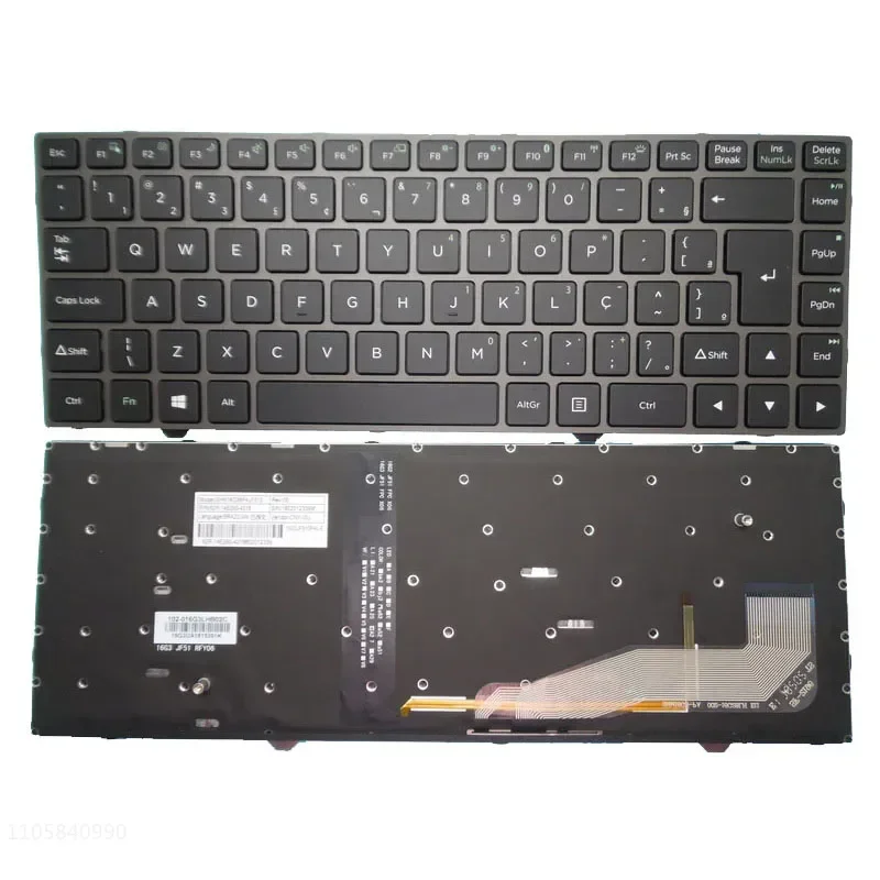 JY Laptop Backlit BR Keyboard For Positivo Master N6140 N6240 N8240 Brazil BR Black With Gray Frame New