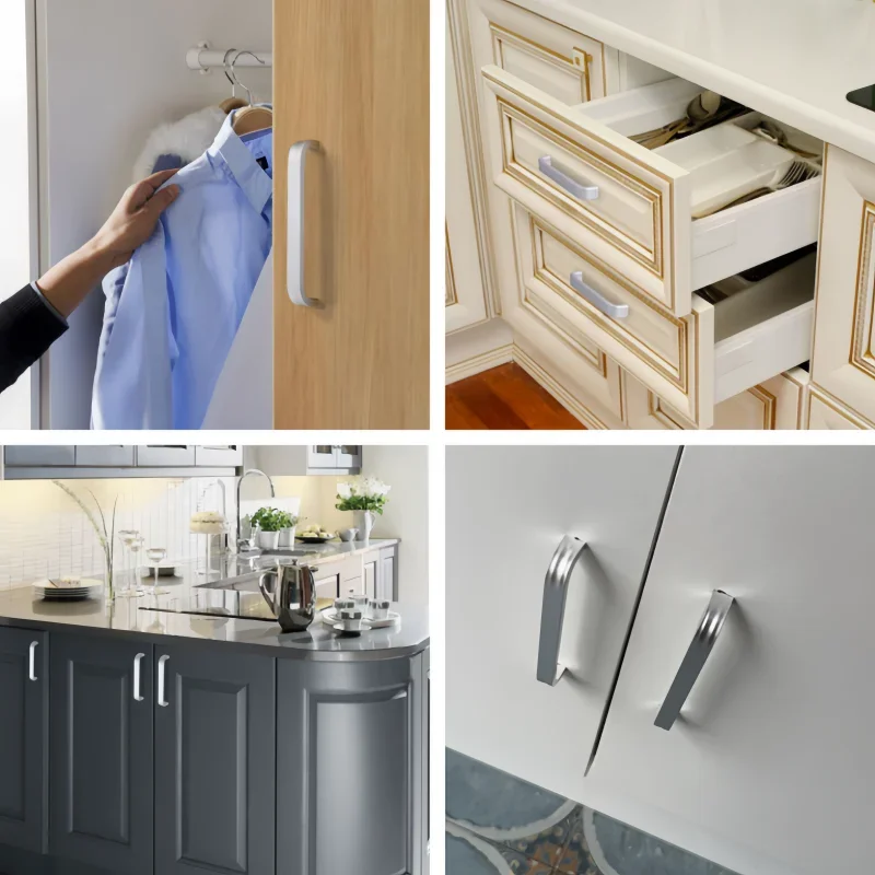 2/4 قطعة مقابض حديثة بسيطة سهلة التركيب مناسبة لأدراج خزانة الملابس والخزائن ومقابض إكسسوارات الأجهزة والأثاث