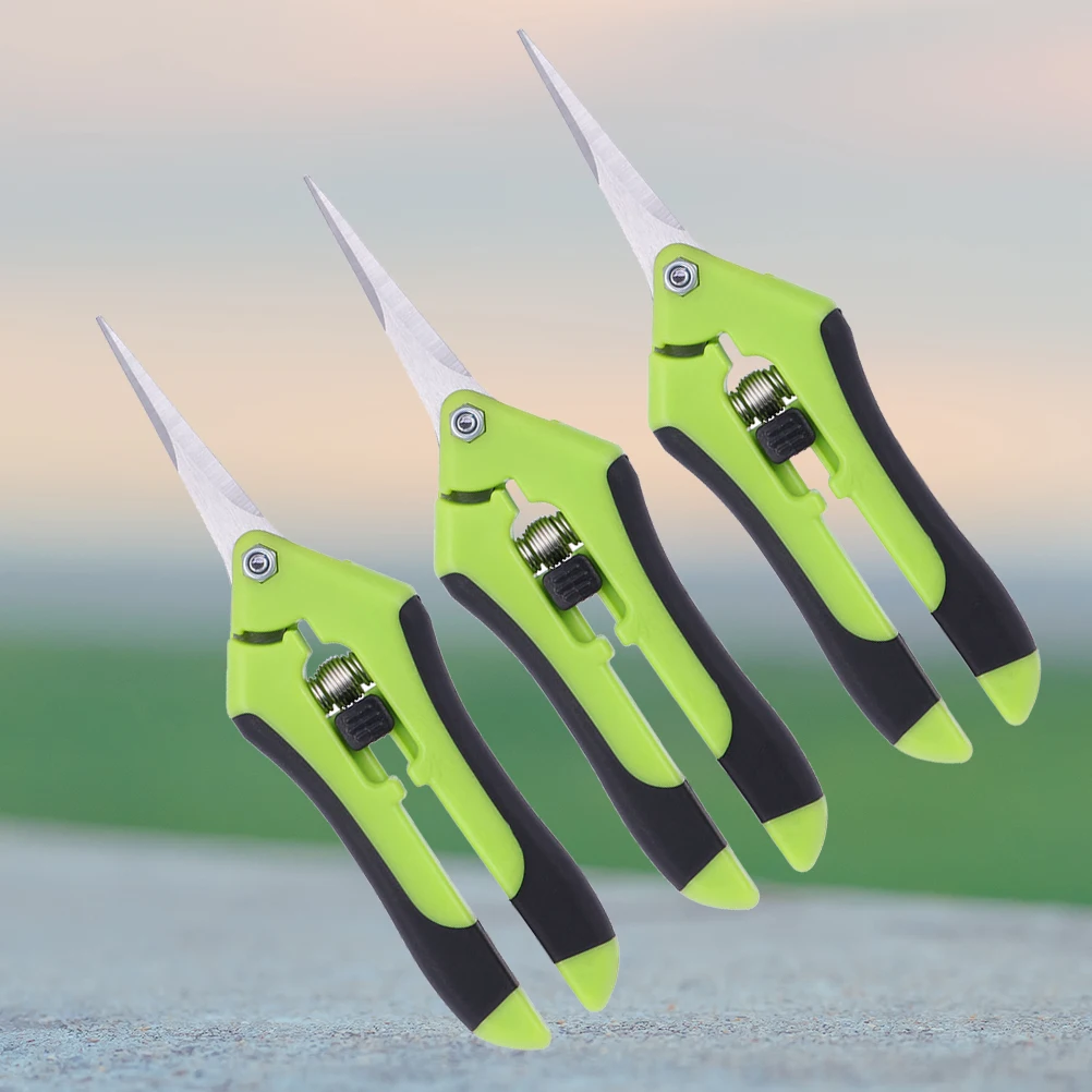 

3Pcs Garden Pruning Shears Professional Carbon Steel Blades Portable Plastic Handle Gardening Tool for Branches Hedges Small