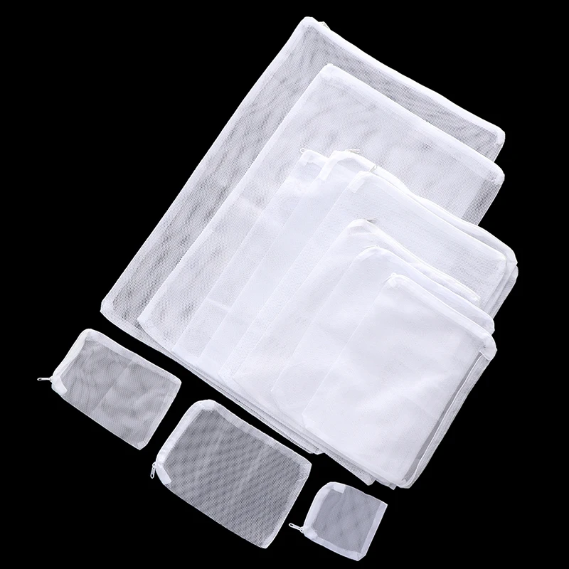 1pc Aquarium Filter Bags Reusable Fine Filter Media Bags With Zipper For Fresh Saltwater Tanks Resins Filter Activated Carbon