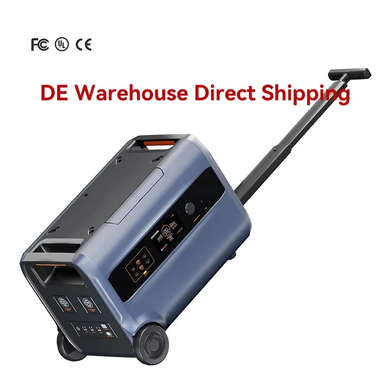 2400W AC&DC DE Balcony Solar Portable Power Station l Outdoor Power Bank withMPPT Controller Car and Solar Panel Source